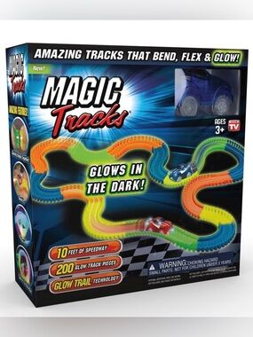 MAGIC TRACKS, Glow In The Dark, Amazing Racetrack That Can Bend